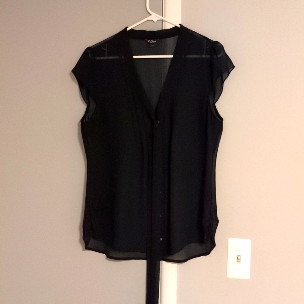 Guess Sheer Black Top